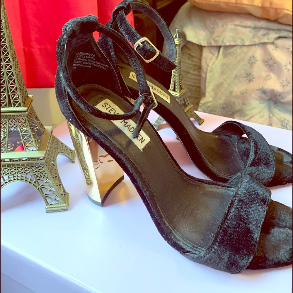 Black and gold colors heels